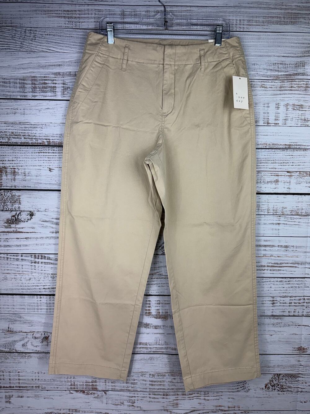 A New Day Straight Leg Khaki Pants Womens 10 Stretch Office Career NEW Classic